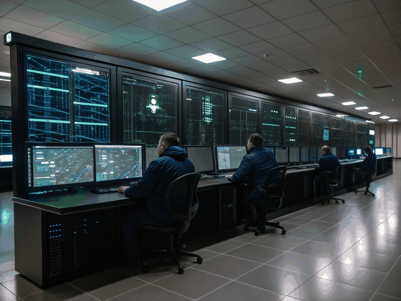 The glow of the RMMD command center during a global launch